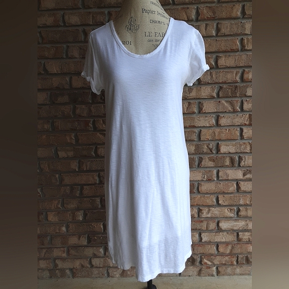 James Perse White Relaxed T-Shirt Dress